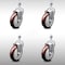 Service Caster 5 Inch SS Maroon Polyurethane Wheel Swivel 1/2 Inch Threaded Stem Caster Set SCC SCC-SSTS20S514-PPUB-MRN-121315-4 - alternate 1